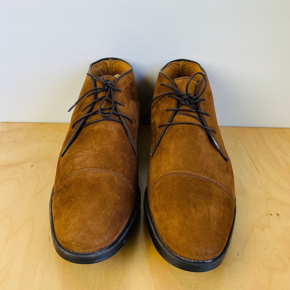 Driver Club Brown Leather Cap Toe Oxford Boots, 11.